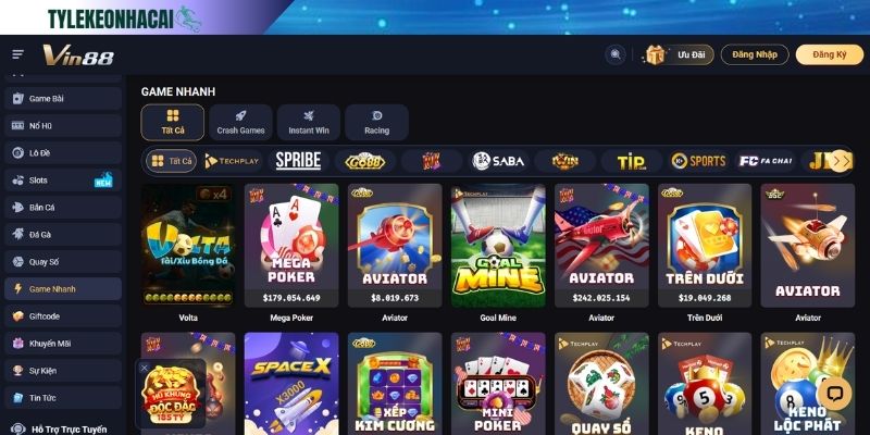 Chuyên mục game nhanh rinh thưởng khủng chỉ có tại VIN88